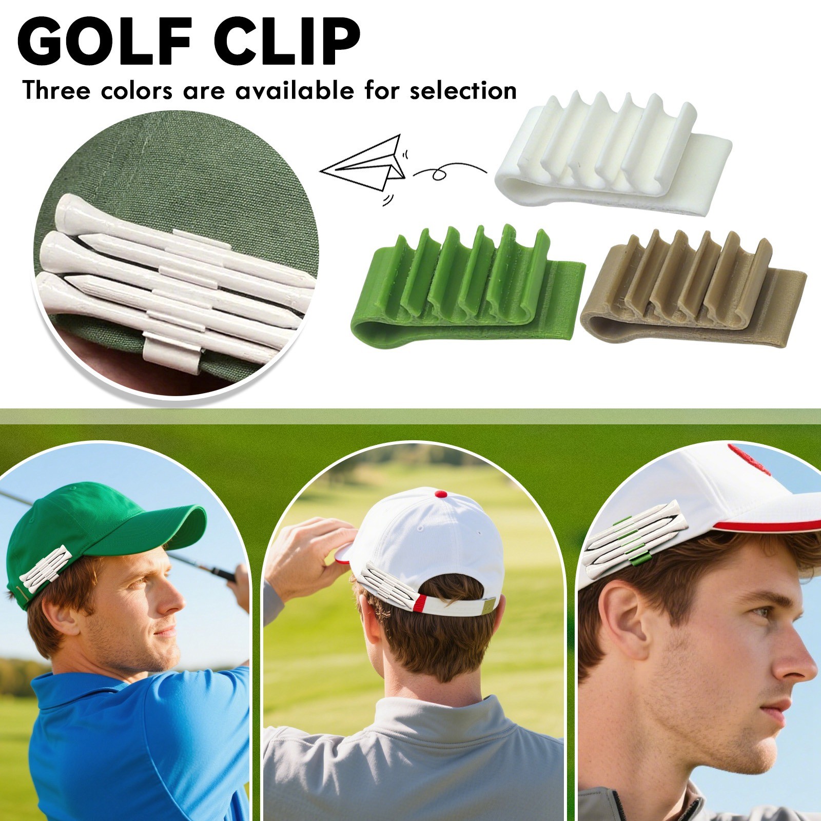 Golf Equipment Holder - คลิปหมวกผู้ถือที่นั่งกอล์ฟเหมาะกับหมวกปีก Visors ถือ 5 ที่นั่งกอล์ฟสําหรับ Quick