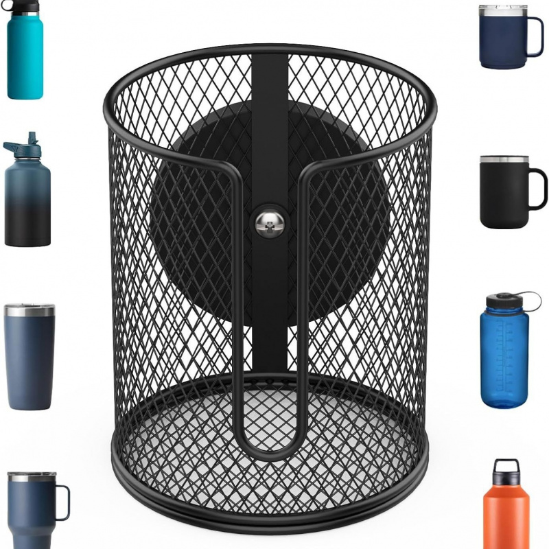 Golf Equipment Holder - ที่วางแก้วแม่เหล็ก, ที่วางเครื่องดื่มแบบตาข่ายโลหะสำหรับงานหนัก, ดีไซน์กันสนิมแบบไม่ต้องเจาะ, เหมาะสำหรับใช้ในบ้าน, รถยนต์ และสำนักงาน